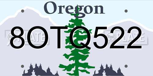 8OTQ522 Oregon License Plate