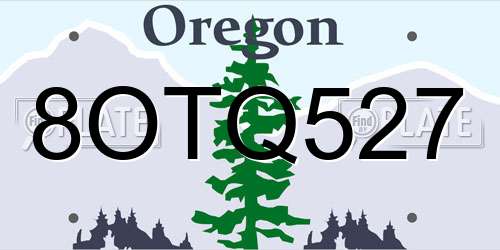 8OTQ527 Oregon License Plate