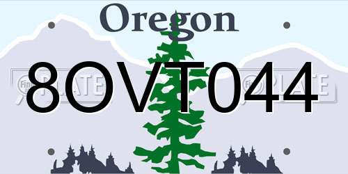 8OVT044 Oregon License Plate