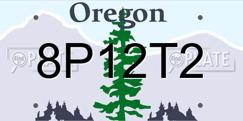 8P12T2 Oregon License Plate