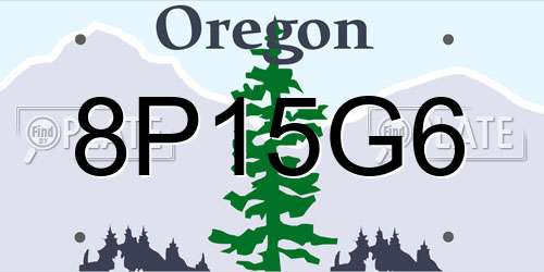 8P15G6 Oregon License Plate