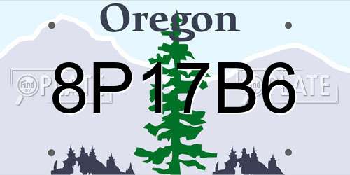 8P17B6 Oregon License Plate