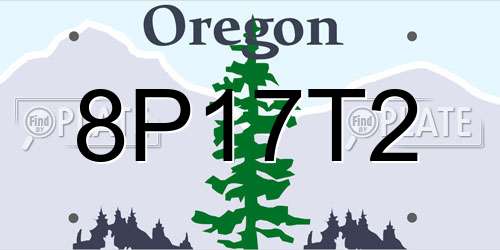 8P17T2 Oregon License Plate
