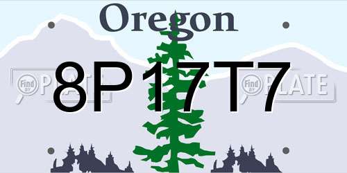 8P17T7 Oregon License Plate