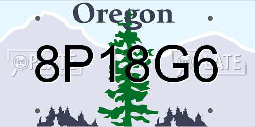 8P18G6 Oregon License Plate