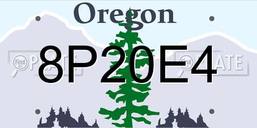 8P20E4 Oregon License Plate