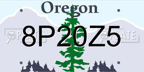 8P20Z5 Oregon License Plate