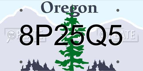 8P25Q5 Oregon License Plate