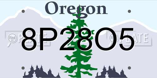 8P28O5 Oregon License Plate