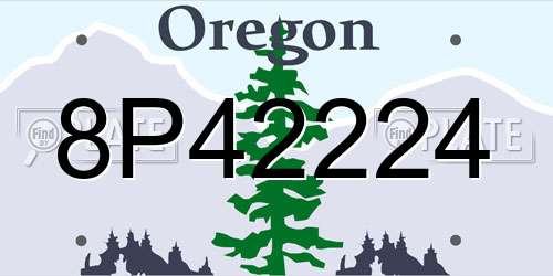 8P42224 Oregon License Plate
