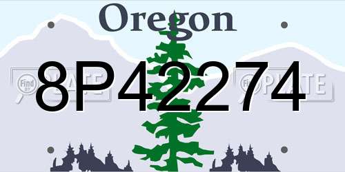 8P42274 Oregon License Plate