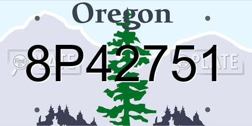 8P42751 Oregon License Plate
