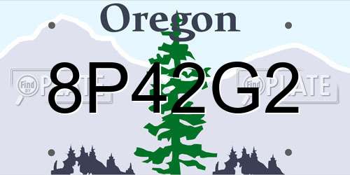 8P42G2 Oregon License Plate