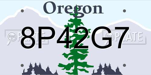 8P42G7 Oregon License Plate