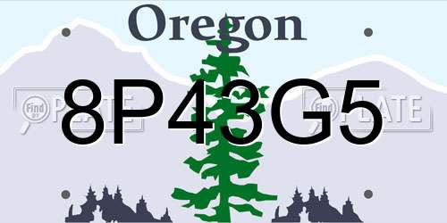 8P43G5 Oregon License Plate