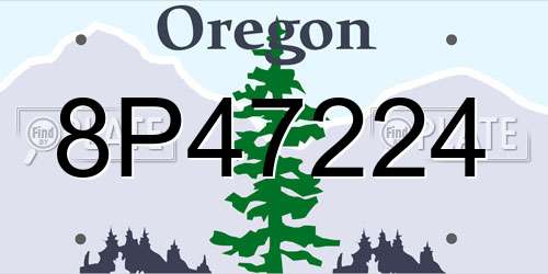 8P47224 Oregon License Plate