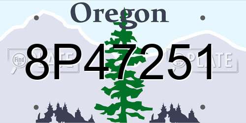 8P47251 Oregon License Plate