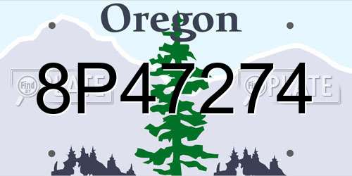 8P47274 Oregon License Plate