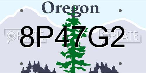 8P47G2 Oregon License Plate