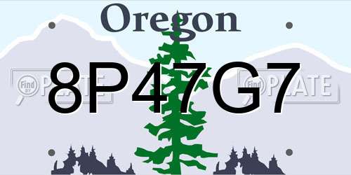 8P47G7 Oregon License Plate