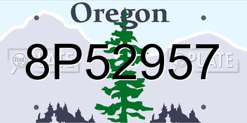 8P52957 Oregon License Plate