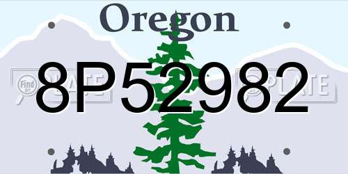 8P52982 Oregon License Plate