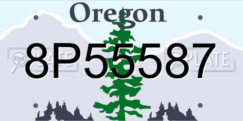 8P55587 Oregon License Plate