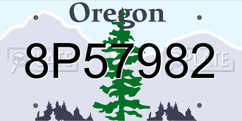 8P57982 Oregon License Plate