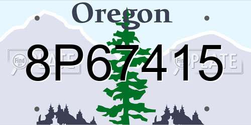 8P67415 Oregon License Plate