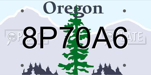 8P70A6 Oregon License Plate