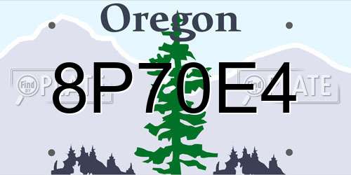 8P70E4 Oregon License Plate