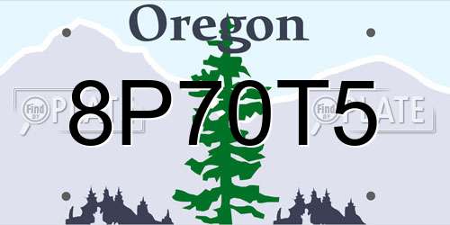 8P70T5 Oregon License Plate
