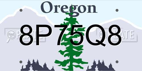 8P75Q8 Oregon License Plate
