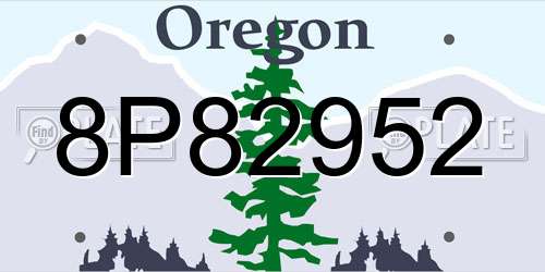 8P82952 Oregon License Plate