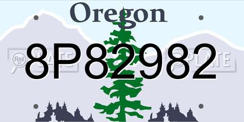 8P82982 Oregon License Plate