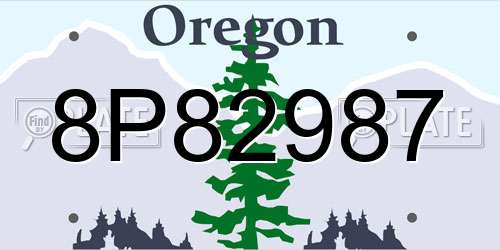 8P82987 Oregon License Plate
