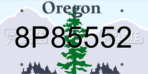 8P85552 Oregon License Plate