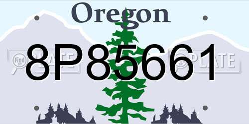 8P85661 Oregon License Plate