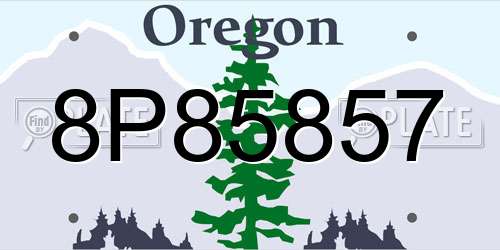 8P85857 Oregon License Plate