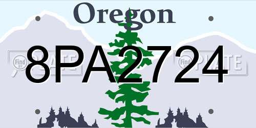 8PA2724 Oregon License Plate