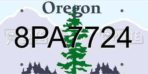 8PA7724 Oregon License Plate