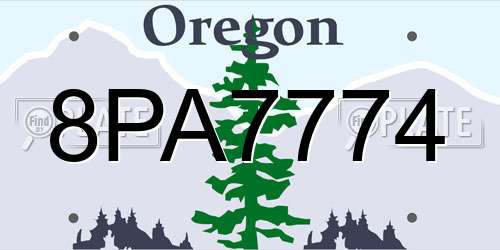 8PA7774 Oregon License Plate