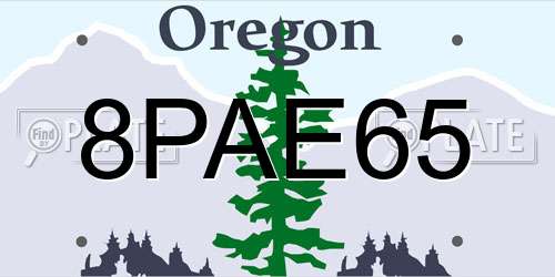 8PAE65 Oregon License Plate