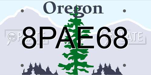 8PAE68 Oregon License Plate