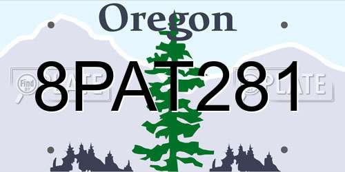8PAT281 Oregon License Plate