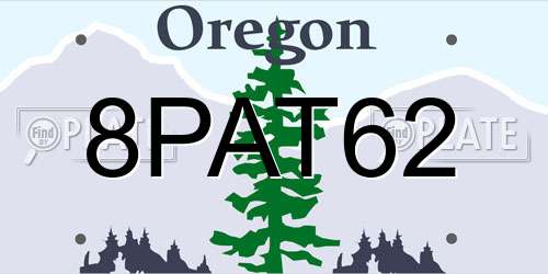 8PAT62 Oregon License Plate