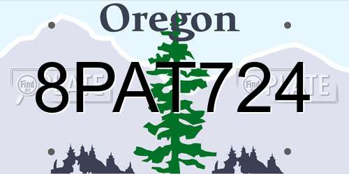 8PAT724 Oregon License Plate