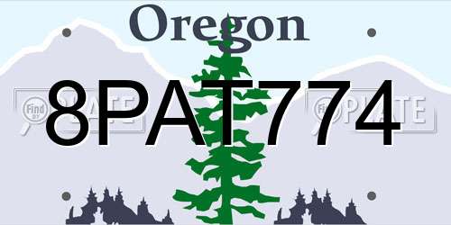 8PAT774 Oregon License Plate