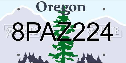 8PAZ224 Oregon License Plate