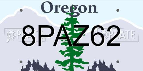 8PAZ62 Oregon License Plate